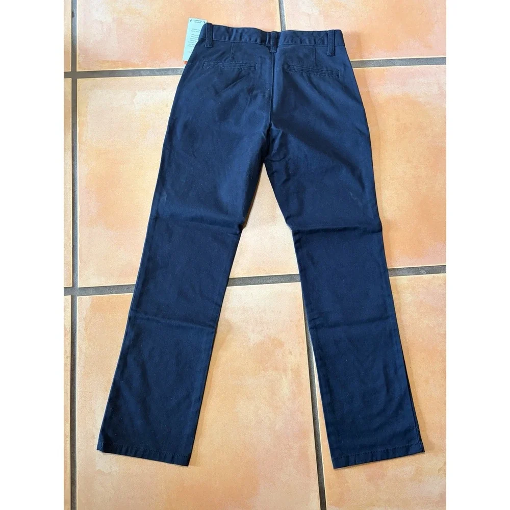 2 NWT Cat & Jack Girls Straight School Uniform Pants Navy Blue Size 12